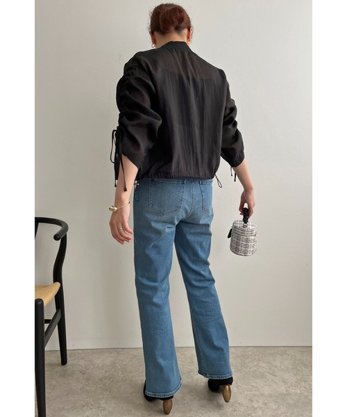 palm RICHE(ポームリシュ)の「ドロストポイントシアーブルゾン(ブルゾン・レディース・ブラック/オフホワイト・M)」の19枚目の写真