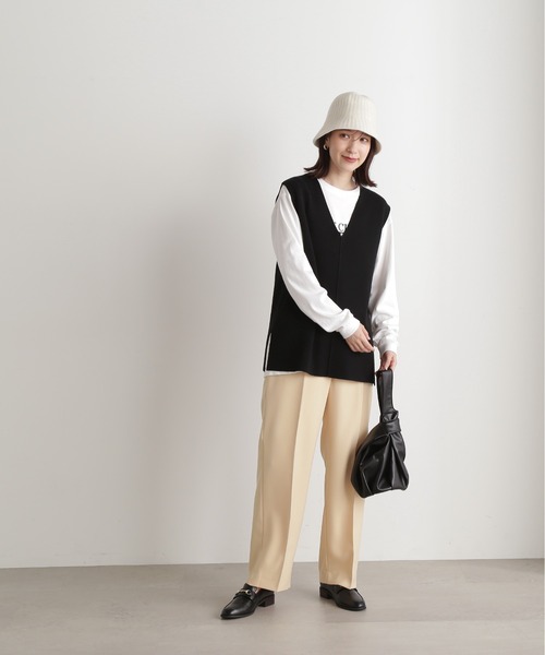 N.（N. Natural Beauty Basic）（エヌエヌナチュラルビューティーベーシック）の「◆バスクラウンドハット（ハット・レディース・ホワイト/ブラック・MEDIUM）」の3枚目の写真