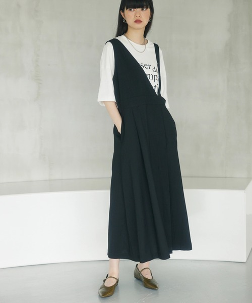 armonia（アルモニーア）の「a.　アシメジャンスカ（ワンピース・レディース・ブラック/カーキ・FREE）」の2枚目の写真