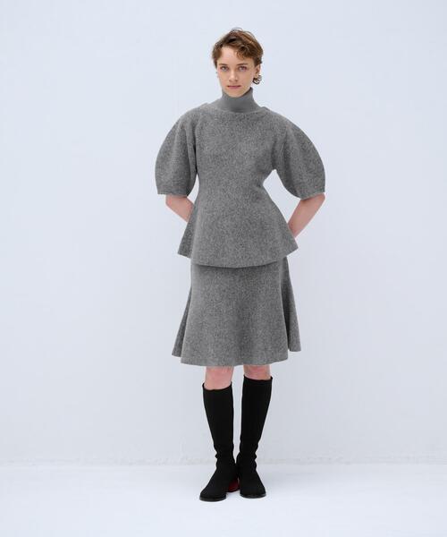 LANVIN en Bleu(ランバンオンブルー)の「ペプラムニットスカート(スカート・レディース・チャコールグレー/グレー・38)」の11枚目の写真