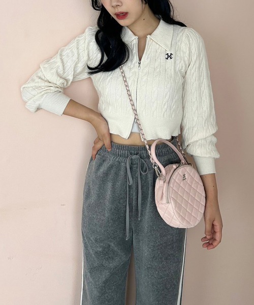 one after another NICE CLAUP（ワンアフターアナザーナイスクラップ）の「ベロアトラックパンツ（スウェットパンツ・レディース・杢グレー/アイボリー/ピンク・FREE）」の18枚目の写真