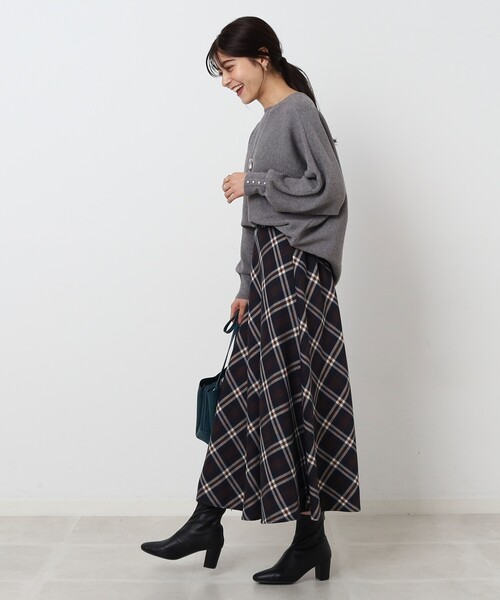 DRESKIP（ドレスキップ）の「◆【ここちイージー／体型カバー】洗える リブドルマンお袖フェイクパールニット（ニット/セーター・レディース・チャコールグレー/ブルー/ピンク系/イエロー/ベージュ/ブラック/アイボリー・00）」の10枚目の写真