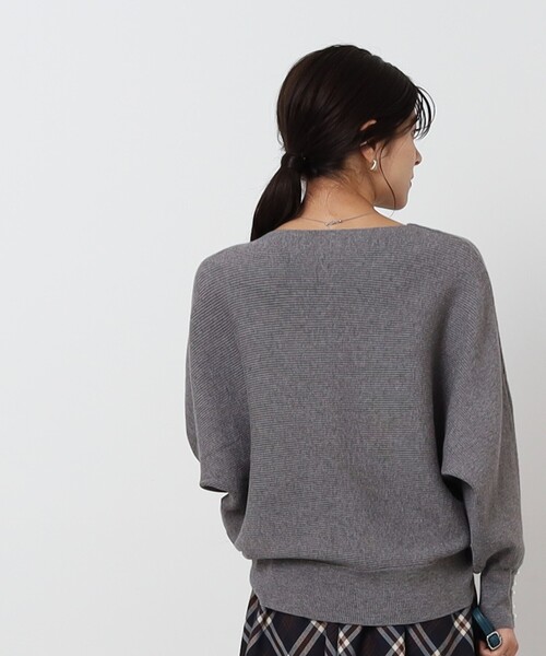 DRESKIP（ドレスキップ）の「◆【ここちイージー／体型カバー】洗える リブドルマンお袖フェイクパールニット（ニット/セーター・レディース・チャコールグレー/ブルー/ピンク系/イエロー/ベージュ/ブラック/アイボリー・00）」の13枚目の写真