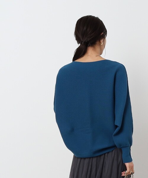 DRESKIP（ドレスキップ）の「◆【ここちイージー／体型カバー】洗える リブドルマンお袖フェイクパールニット（ニット/セーター・レディース・チャコールグレー/ブルー/ピンク系/イエロー/ベージュ/ブラック/アイボリー・00）」の19枚目の写真