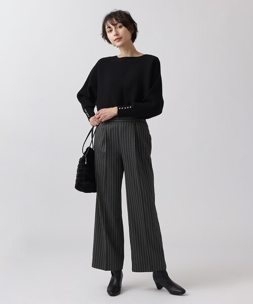 DRESKIP（ドレスキップ）の「◆【ここちイージー／体型カバー】洗える リブドルマンお袖フェイクパールニット（ニット/セーター・レディース・チャコールグレー/ブルー/ピンク系/イエロー/ベージュ/ブラック/アイボリー・00）」の20枚目の写真