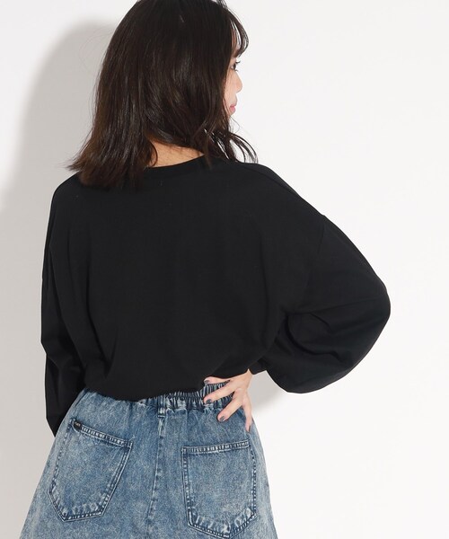 PINK-latte（ピンクラテ）の「◆【130cm/165cmあり】袖ボリュームロゴロンT（Tシャツ/カットソー・キッズ・オフホワイト/ライトブルー/ブラック/ダークブラウン・02/13/14/16/15 ）」の12枚目の写真