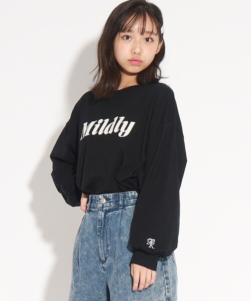 PINK-latte（ピンクラテ）の「◆【130cm/165cmあり】袖ボリュームロゴロンT（Tシャツ/カットソー・キッズ・オフホワイト/ライトブルー/ブラック/ダークブラウン・02/13/14/16/15 ）」の14枚目の写真