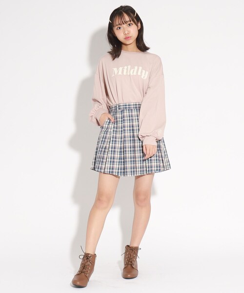 PINK-latte（ピンクラテ）の「◆【130cm/165cmあり】袖ボリュームロゴロンT（Tシャツ/カットソー・キッズ・オフホワイト/ライトブルー/ブラック/ダークブラウン・02/13/14/16/15 ）」の21枚目の写真