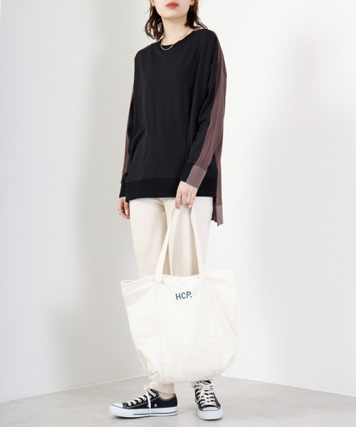 A.N.L(エーエヌエル レーベル)の「A.N.L プルオーバーバイカラートップス(Tシャツ/カットソー・レディース・ブラック/テラコッタ/チャコールグレー・38)」の7枚目の写真