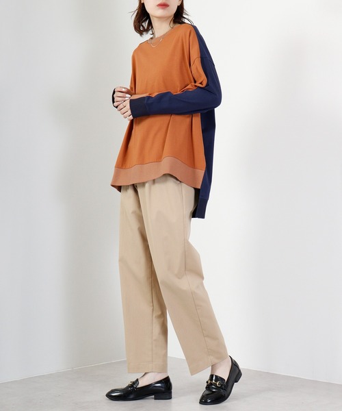 tシャツ a.n.l プルオーバーバイカラートップス レディース tシャツ a.n.l プルオーバーバイカラートップス レディース