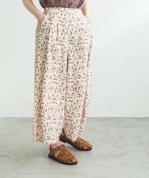 総柄裾フレアガウチョパンツ