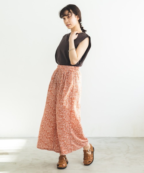 pairmanon（ペアマノン）の「総柄裾フレアガウチョパンツ（その他パンツ・レディース・イエロー系その他/ホワイト系その他2/ブルー系その他/テラコッタ/ブラウン系その他3・FREE）」の11枚目の写真