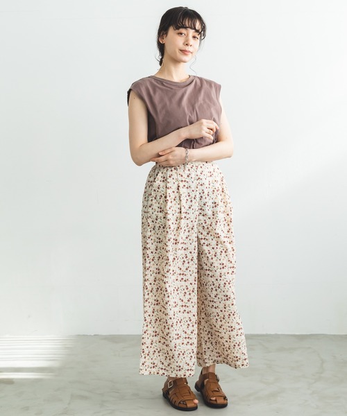 pairmanon（ペアマノン）の「総柄裾フレアガウチョパンツ（その他パンツ・レディース・イエロー系その他/ホワイト系その他2/ブルー系その他/テラコッタ/ブラウン系その他3・FREE）」の7枚目の写真