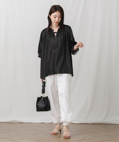 Gready Brilliant（グレディブリリアン）の「ＴＥ混ＳＴＲカーゴパンツ（カーゴパンツ・レディース・ブラック/オフホワイト・FREE）」の4枚目の写真