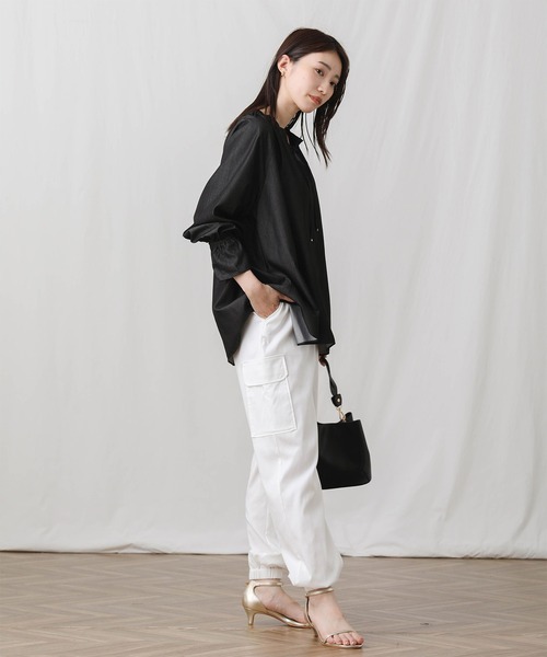 Gready Brilliant（グレディブリリアン）の「ＴＥ混ＳＴＲカーゴパンツ（カーゴパンツ・レディース・ブラック/オフホワイト・FREE）」の5枚目の写真