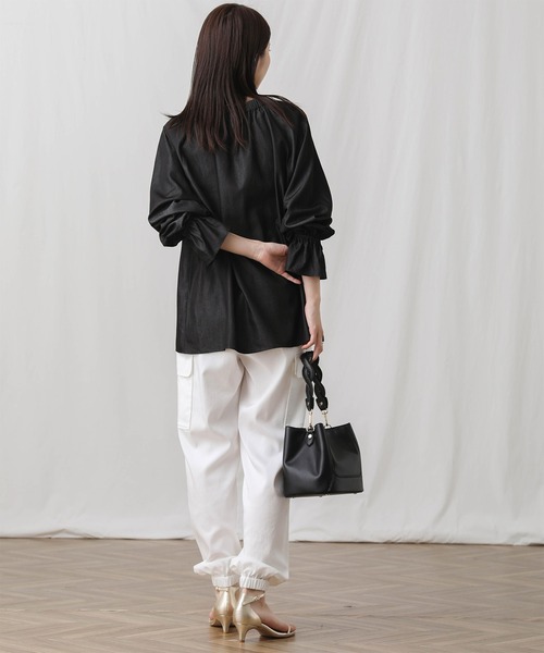 Gready Brilliant（グレディブリリアン）の「ＴＥ混ＳＴＲカーゴパンツ（カーゴパンツ・レディース・ブラック/オフホワイト・FREE）」の6枚目の写真