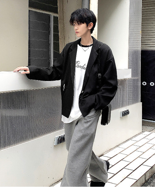 neos（ネオス）の「【neos -addictive design-】ルーズシルエット パッドロック チャーム テーラード ジャケット（テーラードジャケット・メンズ・ホワイト/ブラック・LARGE/MEDIUM/X-LARGE）」の7枚目の写真