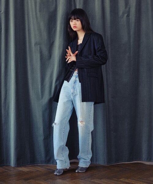 CODE A(コードエー)の「◆CODE A | tulle flocky front hook tops(Tシャツ/カットソー・レディース・グレー/ブラック・00)」の14枚目の写真