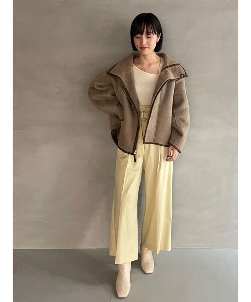 LAGUNAMOON（ラグナムーン）の「リバーシブルフェイクムートンボアブルゾン（ムートンコート・レディース・ホワイト/ネイビー/ベージュ・FREE）」の11枚目の写真