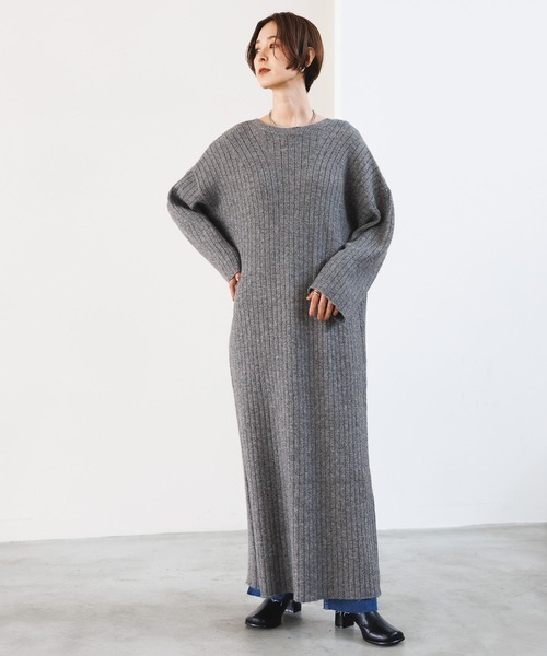LEPSIM（レプシィム）の「7ゲージ2WAYカフタンロングワンピース　970836（ワンピース・レディース・モカ/ライトブラウン/グレー・TALL/FREE）」の4枚目の写真