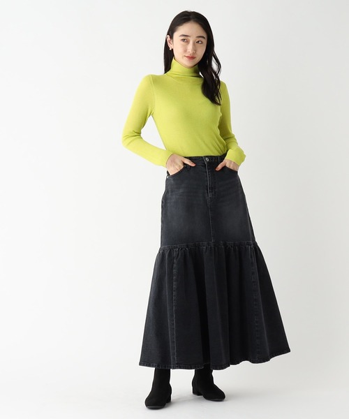 OPAQUE.CLIP（オペークドットクリップ）の「◆シアーハイネックリブニット【洗濯機洗い可】（ニット/セーター・レディース・グレー/スモーキーグリーン系/ブラック/ブルー・38/40）」の15枚目の写真