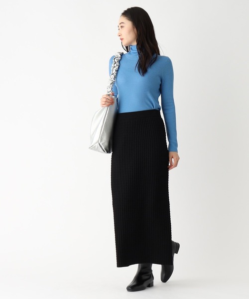 OPAQUE.CLIP（オペークドットクリップ）の「◆シアーハイネックリブニット【洗濯機洗い可】（ニット/セーター・レディース・グレー/スモーキーグリーン系/ブラック/ブルー・38/40）」の20枚目の写真