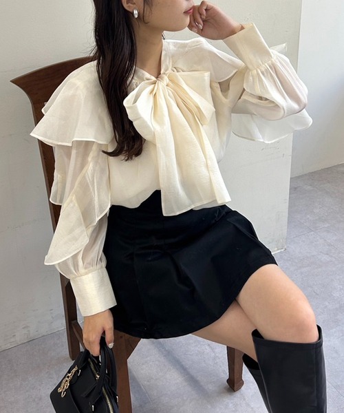 one after another NICE CLAUP（ワンアフターアナザーナイスクラップ）の「リボンアソートブラウス（シャツ/ブラウス・レディース・ホワイト系その他2/アイボリー/ホワイト系その他3・FREE）」の13枚目の写真