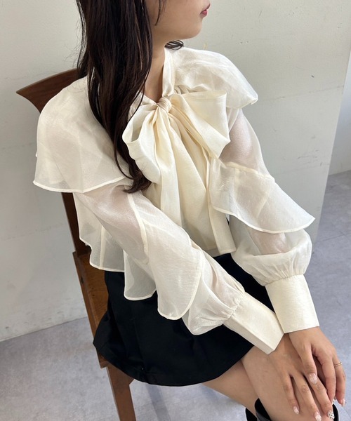 one after another NICE CLAUP（ワンアフターアナザーナイスクラップ）の「リボンアソートブラウス（シャツ/ブラウス・レディース・ホワイト系その他2/アイボリー/ホワイト系その他3・FREE）」の14枚目の写真