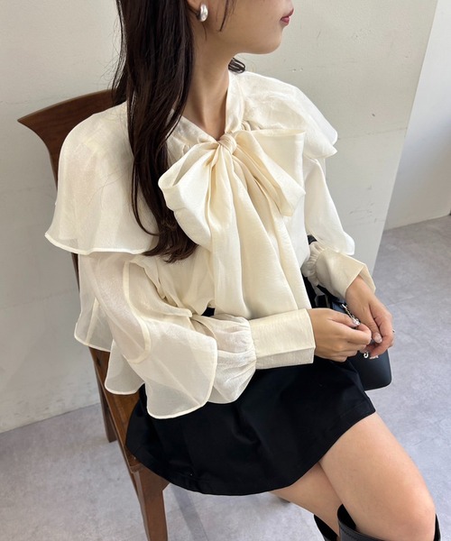 one after another NICE CLAUP（ワンアフターアナザーナイスクラップ）の「リボンアソートブラウス（シャツ/ブラウス・レディース・ホワイト系その他2/アイボリー/ホワイト系その他3・FREE）」の15枚目の写真