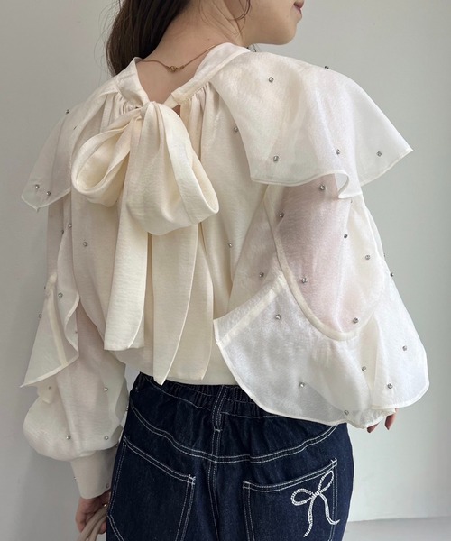 one after another NICE CLAUP（ワンアフターアナザーナイスクラップ）の「リボンアソートブラウス（シャツ/ブラウス・レディース・ホワイト系その他2/アイボリー/ホワイト系その他3・FREE）」の19枚目の写真