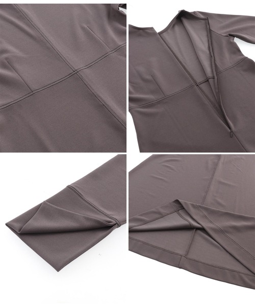 Settimissimo（セッティミッシモ）の「配色ステッチ マキシ丈 ワンピース クルーネック 長袖（ワンピース・レディース・グレー/ブラック・FREE）」の3枚目の写真