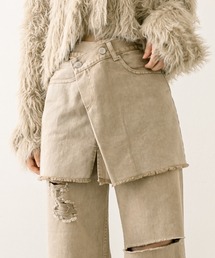 mystic | ラップデニムミニスカート(デニムスカート)