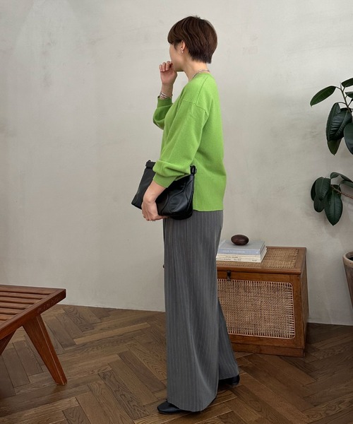 セール】ピンストライプウエスト細見え2タックパンツ（その他パンツ