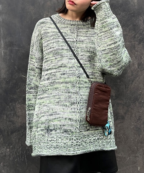 ELLEgirl（エルガール）の「ミックスカラーニットプルオーバー【ELLEgirl/エル ガール】（ニット/セーター・レディース・グリーン/ダークパープル/ブラック/ピンク・FREE）」の10枚目の写真