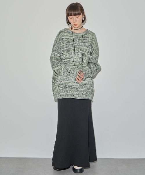 ELLEgirl（エルガール）の「ミックスカラーニットプルオーバー【ELLEgirl/エル ガール】（ニット/セーター・レディース・グリーン/ダークパープル/ブラック/ピンク・FREE）」の17枚目の写真