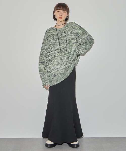 ELLEgirl（エルガール）の「ミックスカラーニットプルオーバー【ELLEgirl/エル ガール】（ニット/セーター・レディース・グリーン/ダークパープル/ブラック/ピンク・FREE）」の18枚目の写真