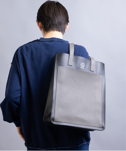 En serio TOKYO(エンソリオトーキョー)の「【En serio TOKYO】コンビネーションシンセティックスムースレザー スクエアトートバッグ(トートバッグ・メンズ・ブラック×グレー/ブラック×ブラック・FREE)」の8枚目の写真