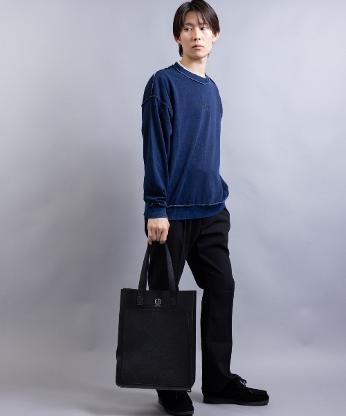 En serio TOKYO(エンソリオトーキョー)の「【En serio TOKYO】コンビネーションシンセティックスムースレザー スクエアトートバッグ(トートバッグ・メンズ・ブラック×グレー/ブラック×ブラック・FREE)」の5枚目の写真