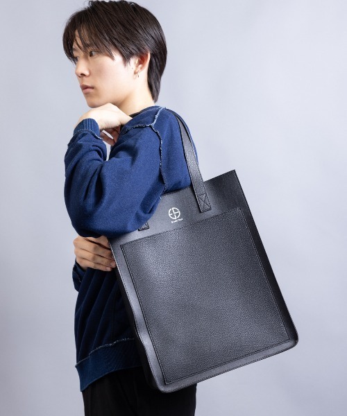 En serio TOKYO(エンソリオトーキョー)の「【En serio TOKYO】コンビネーションシンセティックスムースレザー スクエアトートバッグ(トートバッグ・メンズ・ブラック×グレー/ブラック×ブラック・FREE)」の6枚目の写真