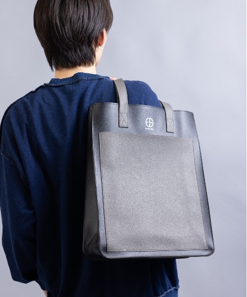 En serio TOKYO(エンソリオトーキョー)の「【En serio TOKYO】コンビネーションシンセティックスムースレザー スクエアトートバッグ(トートバッグ・メンズ・ブラック×グレー/ブラック×ブラック・FREE)」の11枚目の写真
