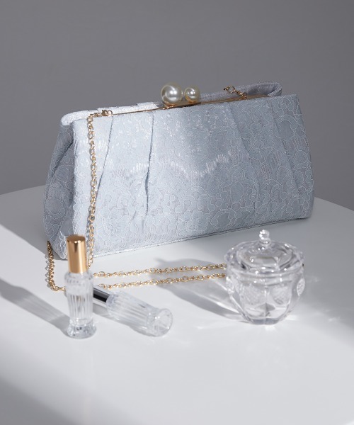 Callarus(カラルス)の「レースがま口3WAYパーティバッグ(クラッチバッグ・レディース・ゴールド/ブラック/シルバー・FREE)」の1枚目の写真