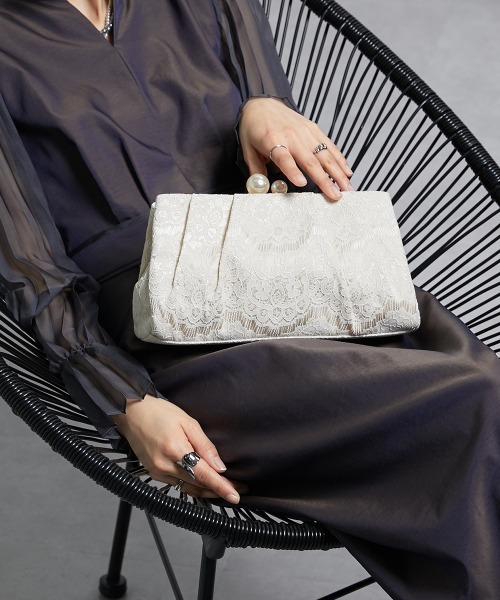 Callarus(カラルス)の「レースがま口3WAYパーティバッグ(クラッチバッグ・レディース・ゴールド/ブラック/シルバー・FREE)」の14枚目の写真