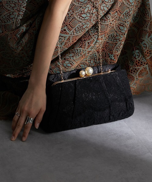 Callarus(カラルス)の「レースがま口3WAYパーティバッグ(クラッチバッグ・レディース・ゴールド/ブラック/シルバー・FREE)」の18枚目の写真