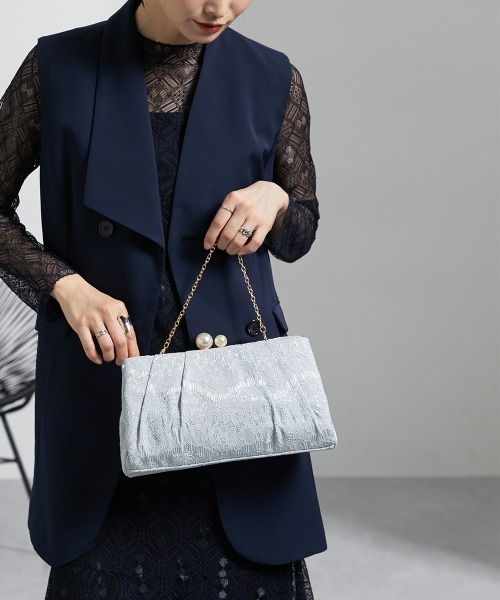 Callarus(カラルス)の「レースがま口3WAYパーティバッグ(クラッチバッグ・レディース・ゴールド/ブラック/シルバー・FREE)」の21枚目の写真