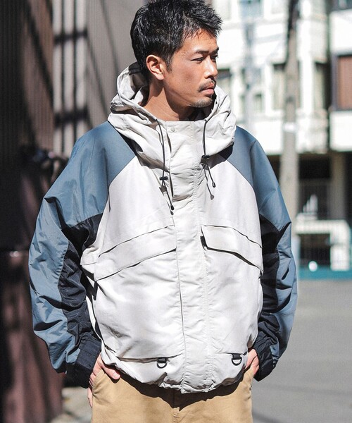 BEAMS（ビームス）の「3トーン ナイロン フーディジャケット（ナイロンジャケット・メンズ・ネイビー/ベージュ・M/XL/L/S）」の20枚目の写真