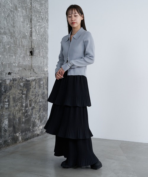 COLONY 2139（コロニートゥーワンスリーナイン）の「プリーツティアードスカート（スカート・レディース・グレー/ブラック/アイボリー・FREE）」の12枚目の写真