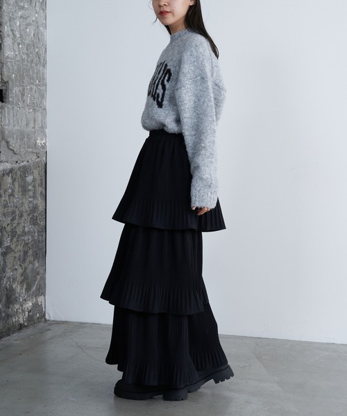 COLONY 2139（コロニートゥーワンスリーナイン）の「プリーツティアードスカート（スカート・レディース・グレー/ブラック/アイボリー・FREE）」の9枚目の写真