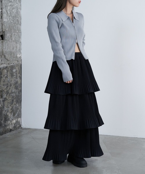COLONY 2139（コロニートゥーワンスリーナイン）の「プリーツティアードスカート（スカート・レディース・グレー/ブラック/アイボリー・FREE）」の13枚目の写真