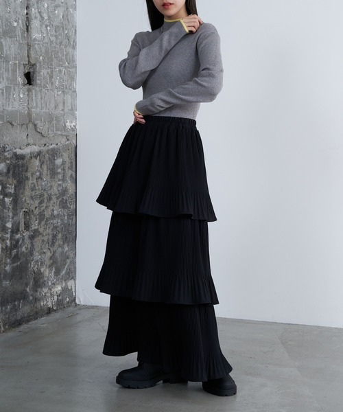 COLONY 2139（コロニートゥーワンスリーナイン）の「プリーツティアードスカート（スカート・レディース・グレー/ブラック/アイボリー・FREE）」の14枚目の写真