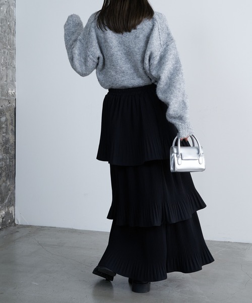 COLONY 2139（コロニートゥーワンスリーナイン）の「プリーツティアードスカート（スカート・レディース・グレー/ブラック/アイボリー・FREE）」の11枚目の写真
